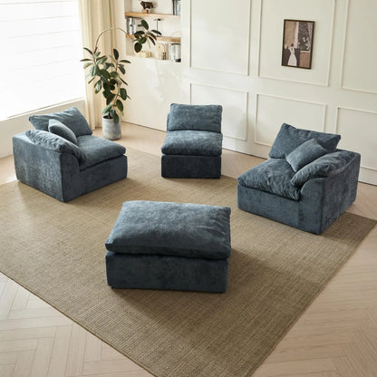 Oversized Modular Cloud Sectional Sofa with Ottoman