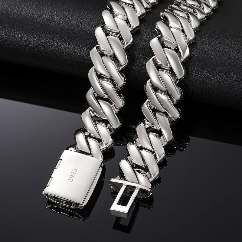 Men's 20mm 3-Row Iced Out Cuban Link Chain | 925 Sterling Silver Hip Hop Jewelry | High Quality AAA+ Cubic Zirconia
