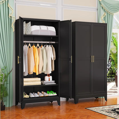 71 Inch Steel Armoire Wardrobe Closet Cabinet