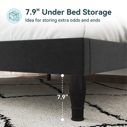 Velvet Diamond Tufted Upholstered Platform Bed