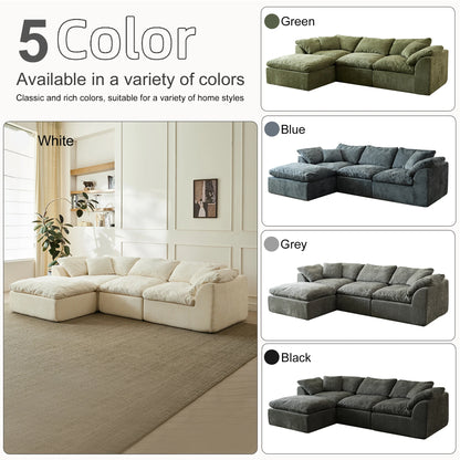 Modern Cloud Chenille Fabric Sectional Sofa