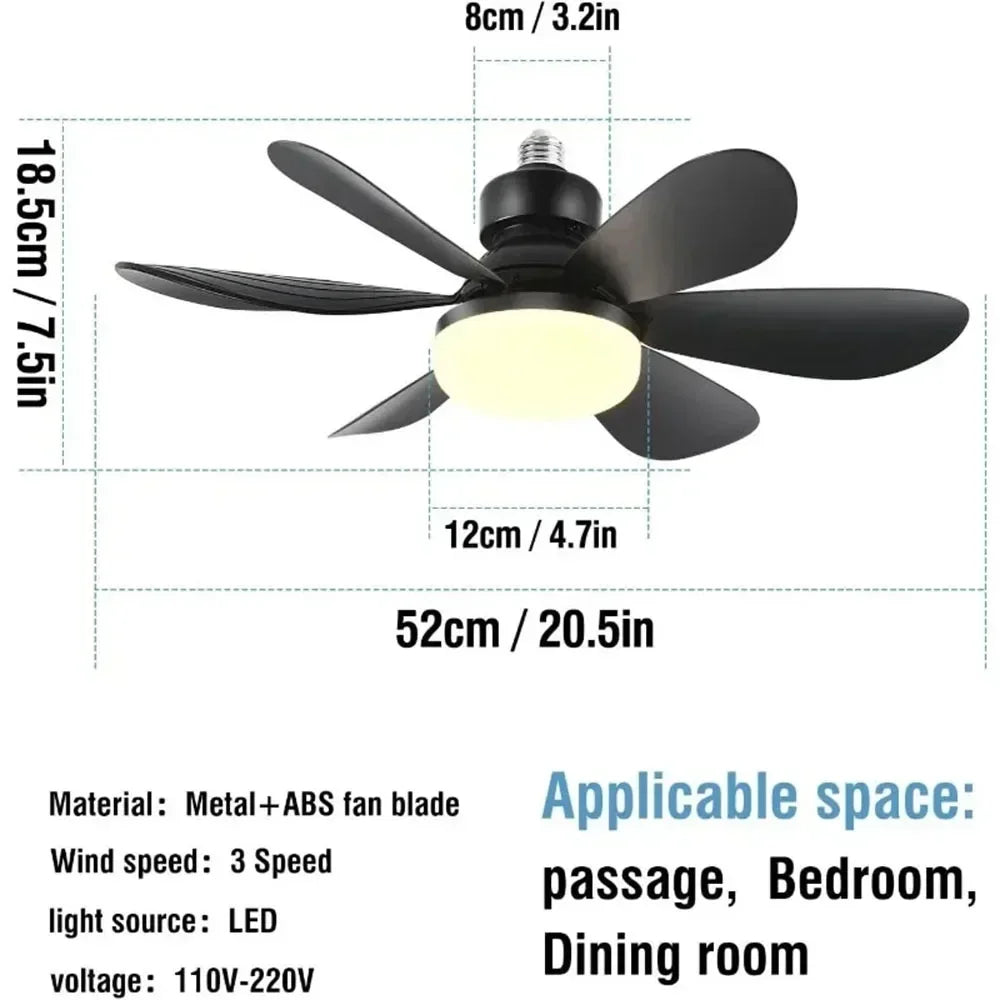 Smart LED Ceiling Fan Light with Remote