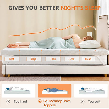 Cooling Gel Memory Foam Mattress Topper