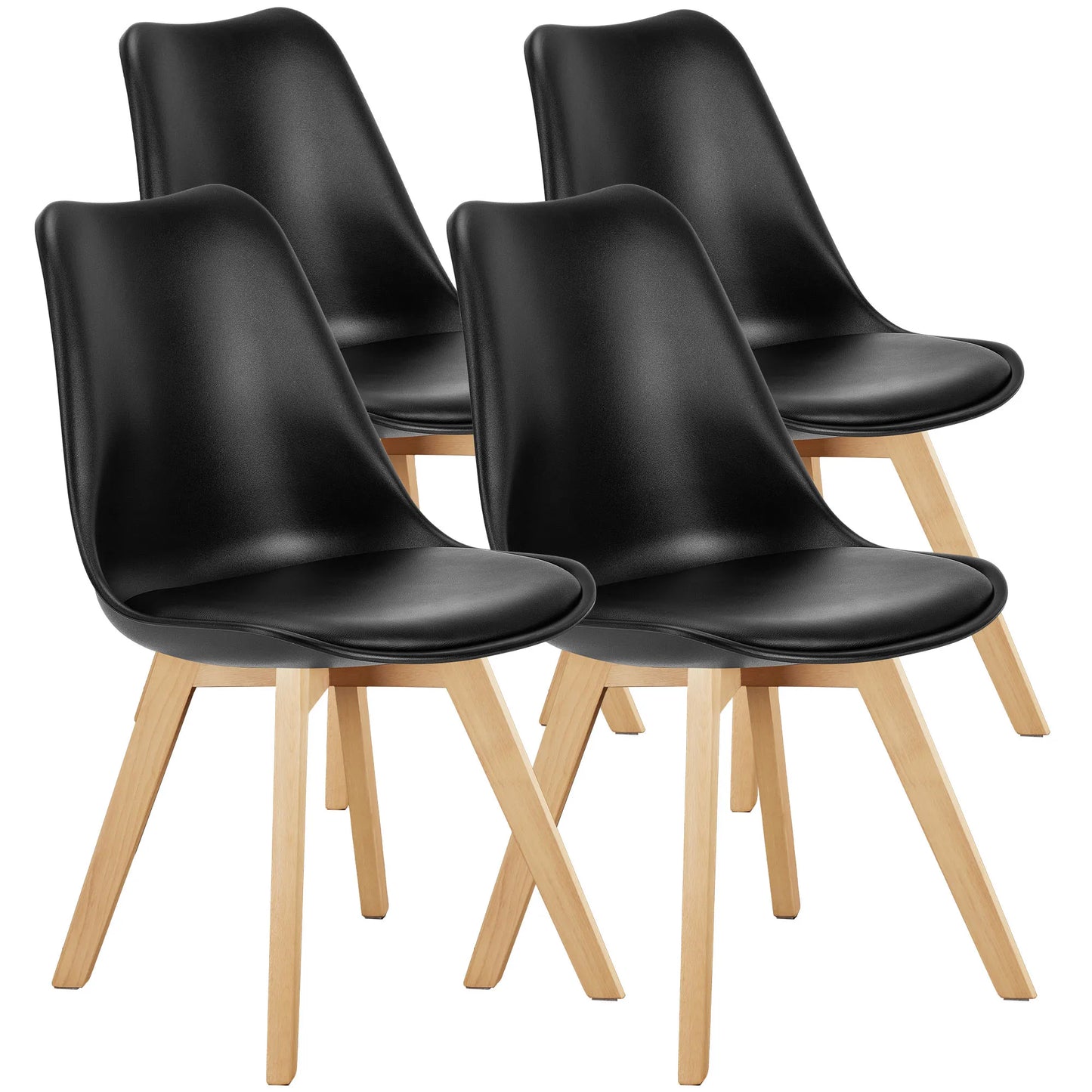 Modern PU Leather Dining Chairs Set of 4