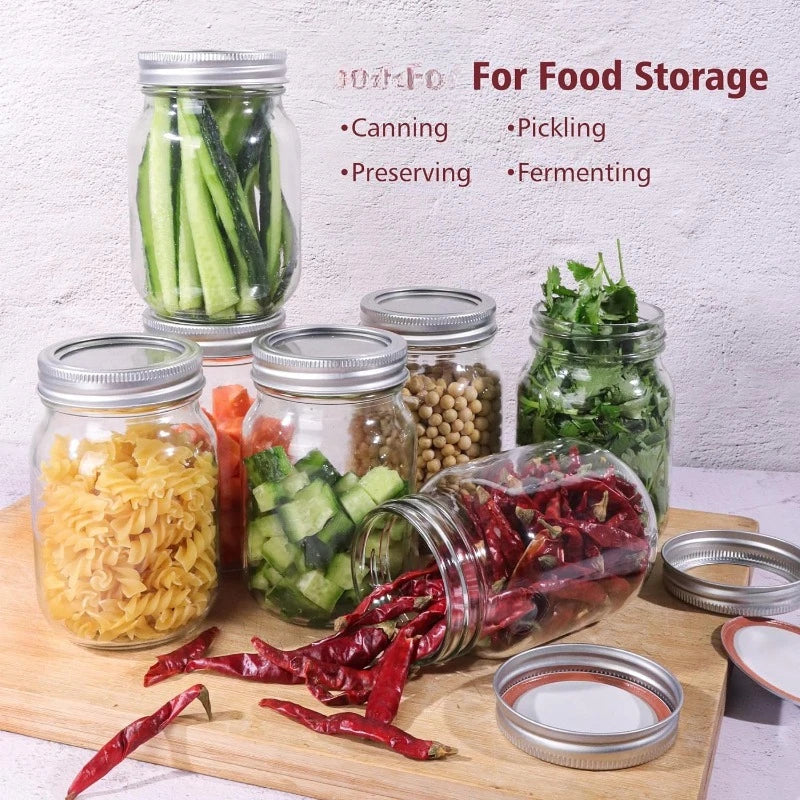 15-Pack 16oz Glass Canning Jars Airtight