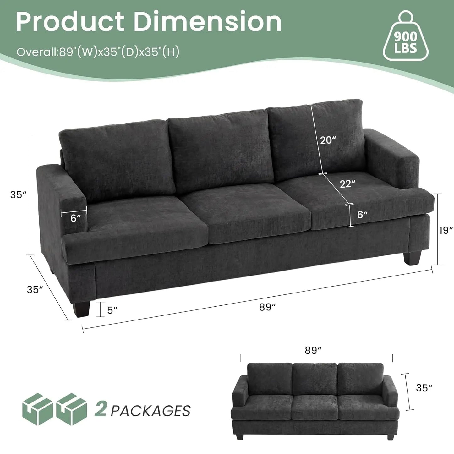 Cozy Cloud Deep Seat Chenille Sofa & Loveseat Set