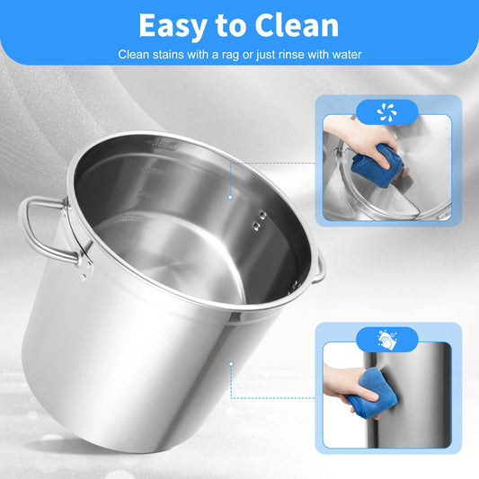 35L Stainless Steel Large Capacity Soup Pot