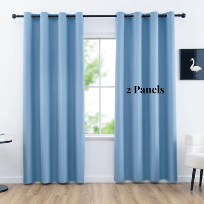 Modern 100% Blackout Solid Window Curtains