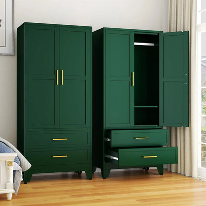 71 Inch Steel Armoire Wardrobe Closet Cabinet