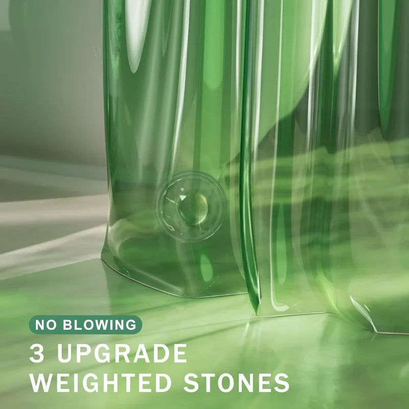 Clear Green Heavy Duty Shower Curtain & Liner