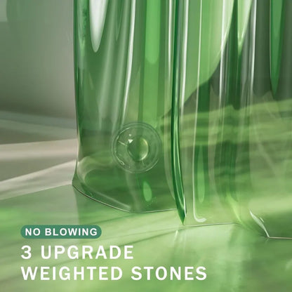 Clear Green Heavy Duty Shower Curtain & Liner