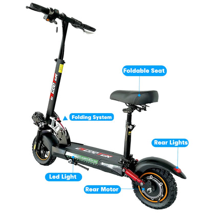 800W Adult Electric Scooter Long Range 48V