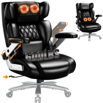 Big Tall 600lb Heated Massage Office Chair