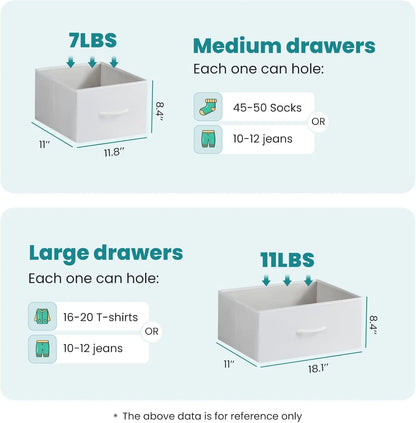 7-Drawer Fabric Dresser Organizer TV Stand