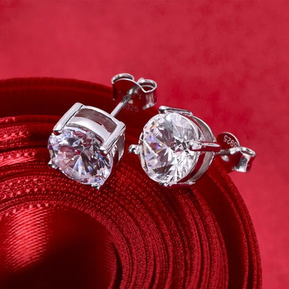 D Color Moissanite Sterling Silver Earrings