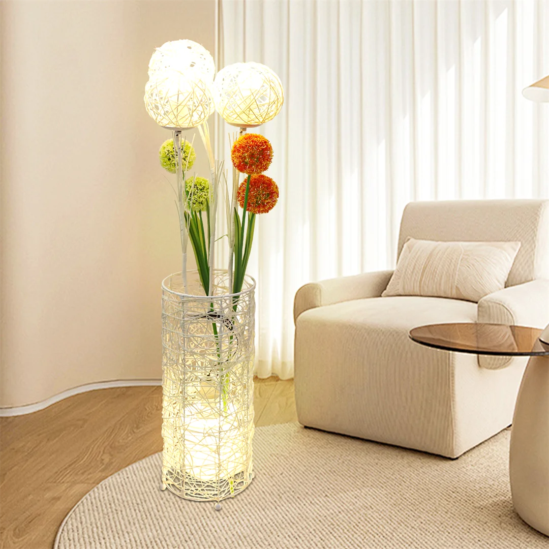 LUVODI Modern Rattan Tall Standing Floor Lamp