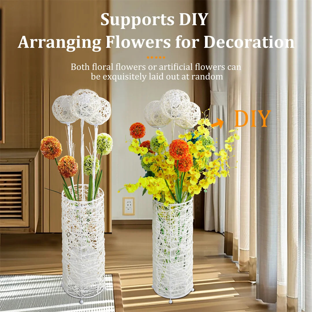 LUVODI Modern Rattan Tall Standing Floor Lamp