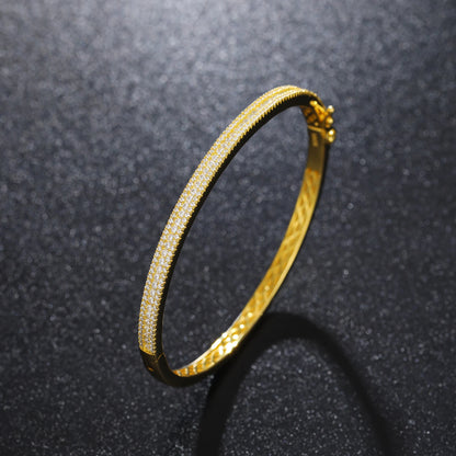 Men's 4mm 3-Row Moissanite Cuff Bangle | 925 Sterling Silver Hip Hop Bracelet