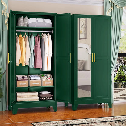 71 Inch Steel Armoire Wardrobe Closet Cabinet