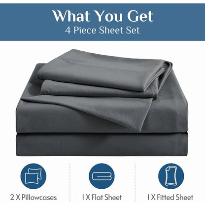Dark Grey Queen Deep Pocket Sheet Set