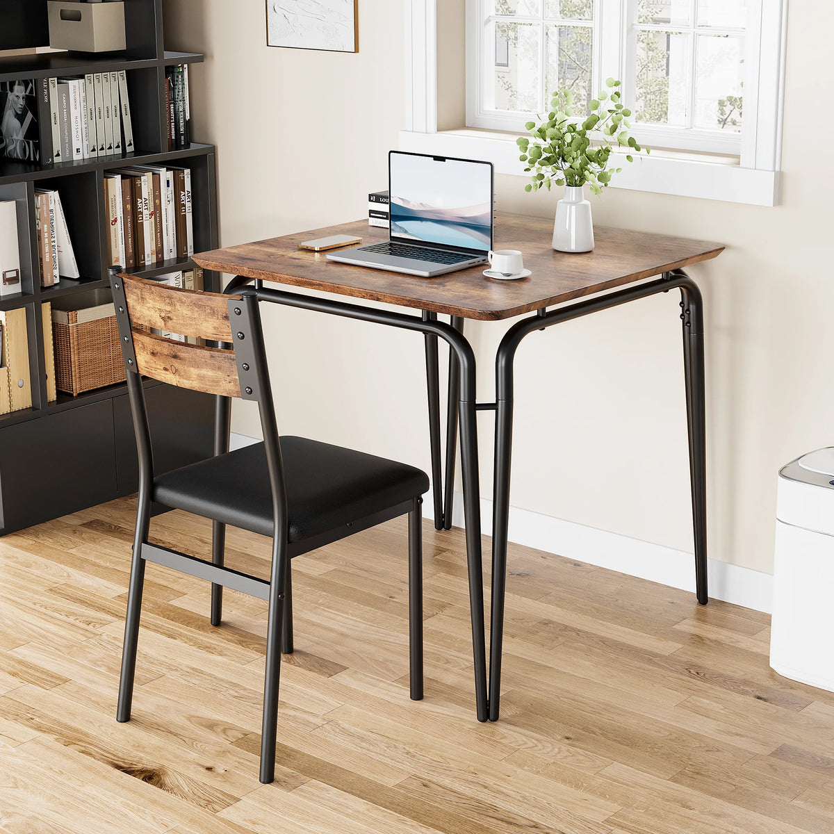 Compact 3-Piece Wood Dining Table Set