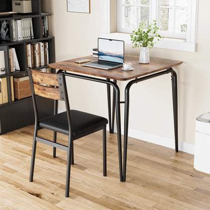 Compact 3-Piece Wood Dining Table Set