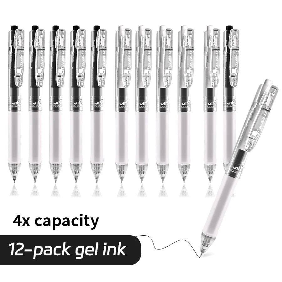12-Pack Retractable Ultra-Fine Gel Pens