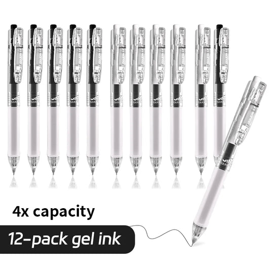 12-Pack Retractable Ultra-Fine Gel Pens