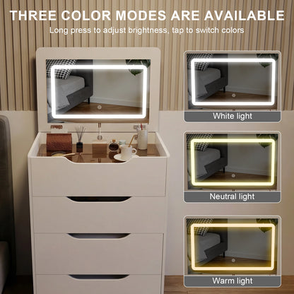 3-in-1 Compact Hidden Vanity Desk Nightstand