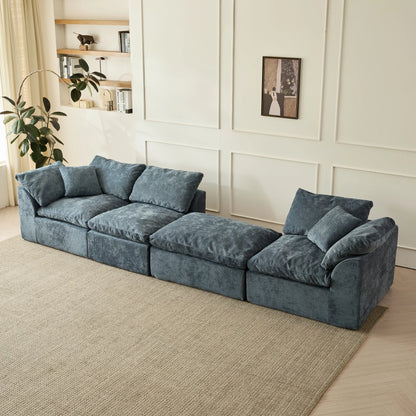 Oversized Modular Cloud Sectional Sofa with Ottoman