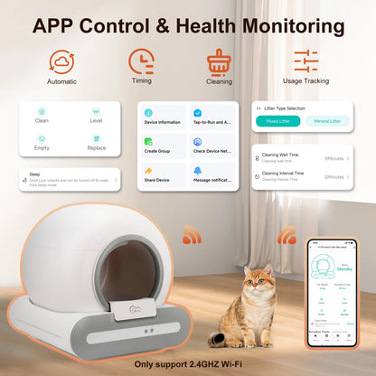 Smart Self-Cleaning 65L Cat Litter Box