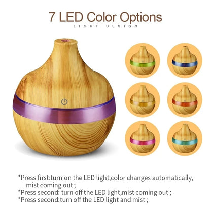 Ultrasonic Wood Grain Aroma Air Diffuser