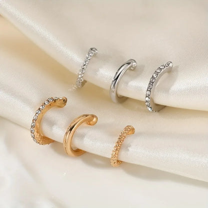 Gold Stainless Steel Clip-On Ear Cuffs
