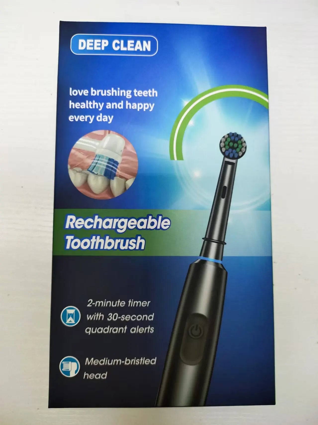 Electric Toothbrush Waterproof Smart Timer Rechargeable