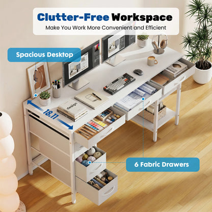 Reversible 47 Inch Office Desk Storage Shelves