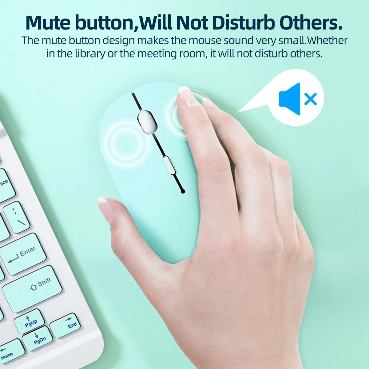 Silent Wireless Bluetooth Mouse for Laptop Tablet