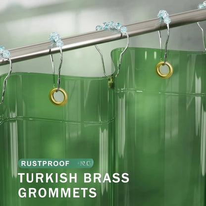 Clear Green Heavy Duty Shower Curtain & Liner