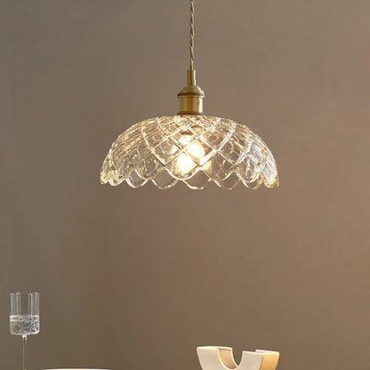 Nordic Retro Glass Flower Pendant Light