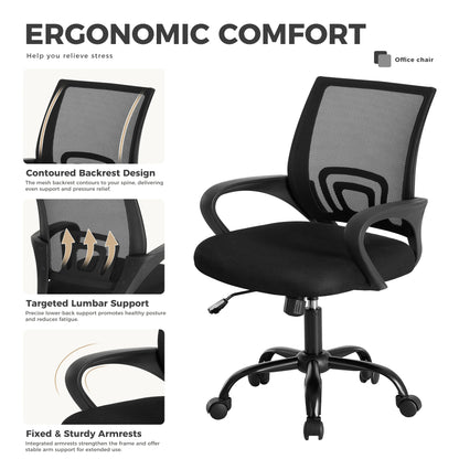 Ergonomic Mid Back Mesh Office Gaming Chair