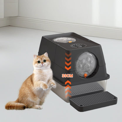 Stainless Steel Enclosed Cat Litter Box with Lid