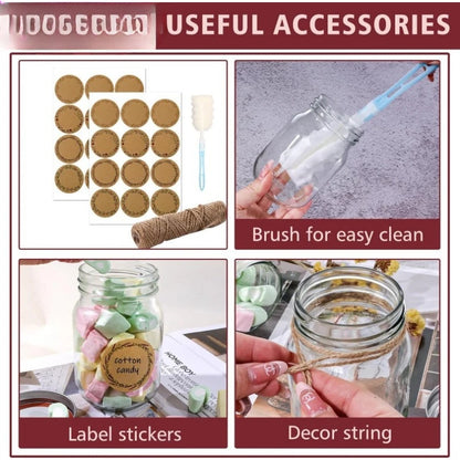 15-Pack 16oz Glass Canning Jars Airtight