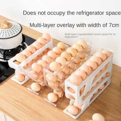 Automatic Rolling Egg Holder Storage Rack