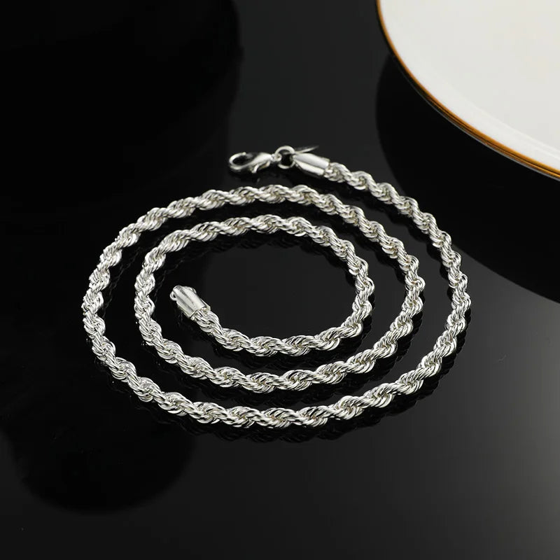 2pcs Silver Plated Necklace Bracelet Set