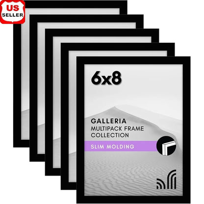 5pc Black 6x8 Modern Picture Frame Set