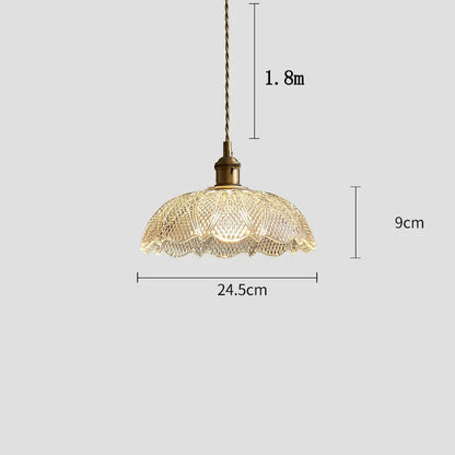 Nordic Retro Glass Flower Pendant Light