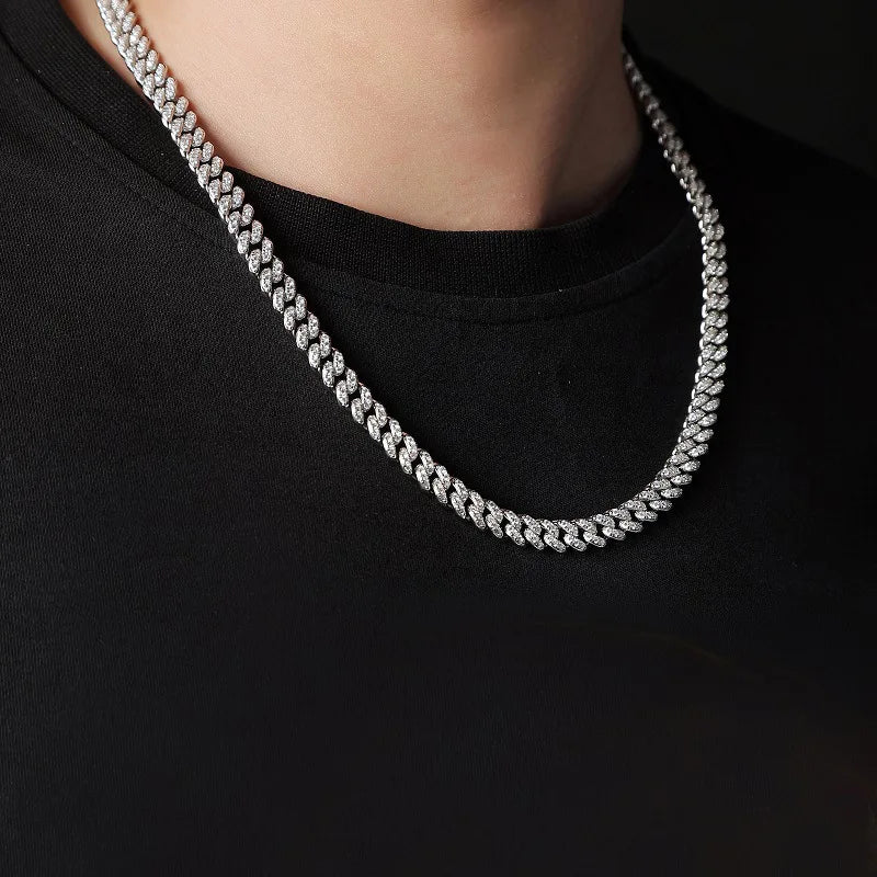 Moissanite Iced Cuban Link Chain Necklace