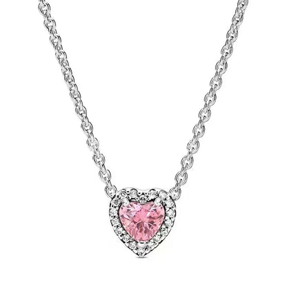 Colorful Heart 925 Sterling Silver Necklace