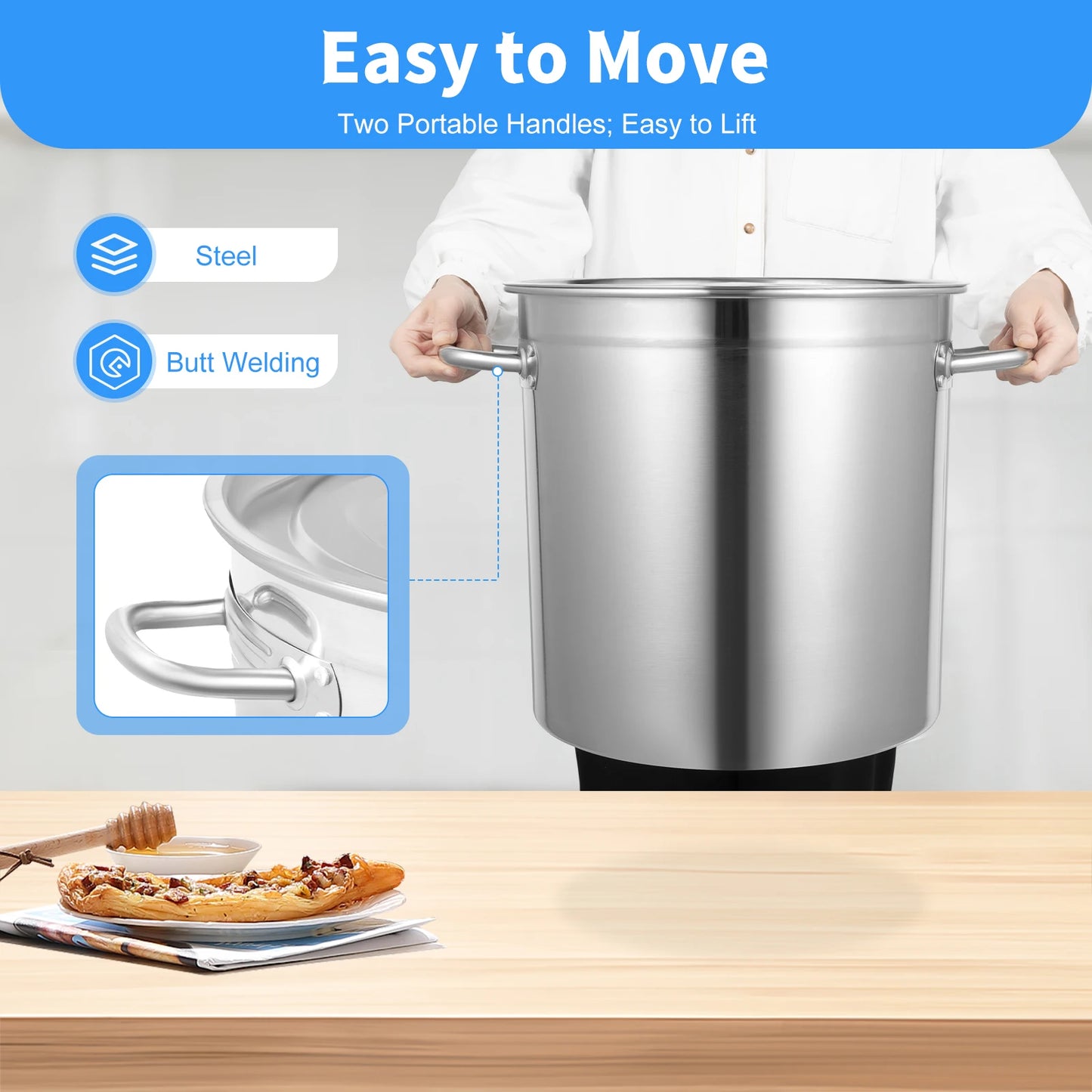 35L Stainless Steel Large Capacity Soup Pot