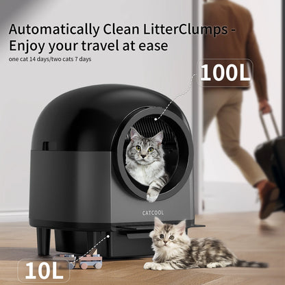 Smart Automatic Cat Litter Box with App Control