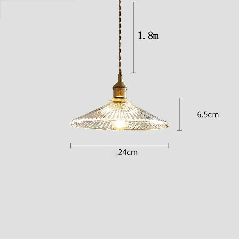 Nordic Retro Glass Flower Pendant Light